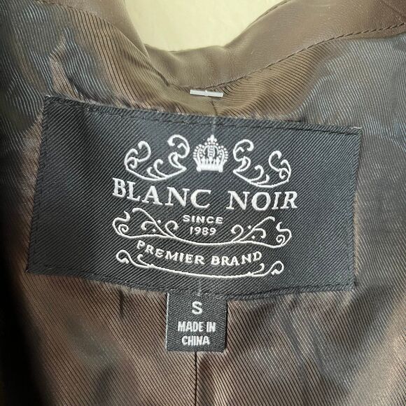 NWT Blanc Noir Leather Laser Cut Longer Sleeveless Vest-Small #432 - Picture 11 of 12